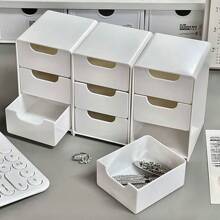 1pc Mini Desktop Organizer Box, Jewelry Box, Storage Solution For Home & Office, Drawers For Jewelry, Lipstick & Cosmetics Back To School