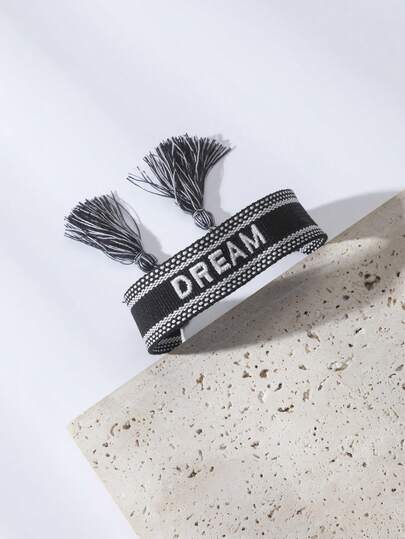 1入男士黑色繡夢手編手鐲