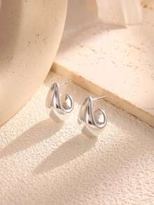 4/6/8/12 件时尚金属泪珠耳环套装，轻质 CCB 材质，女士