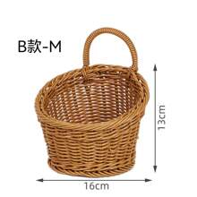 1/3 Stücke Wandaufhänge Korb Set, verschiedene Stile verfügbar, gewebte Plastik-Rattan-ähnliche an der Wand montierte Organizer Körbe, handgefertigte Hängecontainer für Küche, Ingwer Knoblauch Obst Blumen, Mehrzweck Aufbewahrungsregale, perfekt als Geschenk zu Weihnachten/Halloween