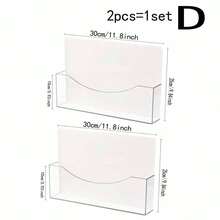 1pc Clear Acrylic Wall File Holder, Medical File Chart Rack With Open Side For Wall Mounting, Sturdy - Multicolor - View 13