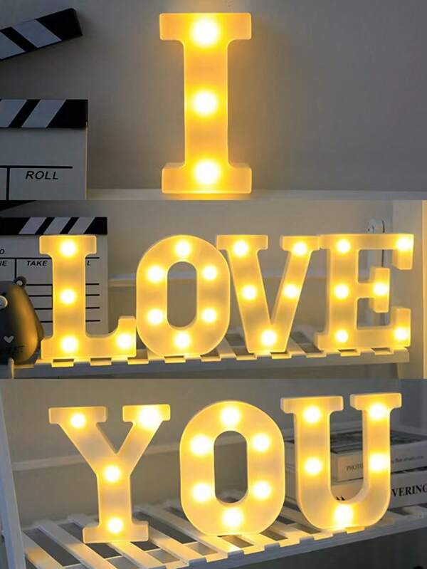 Letras luminosas LED con purpurina, señal de letras del alfabeto con luz, funcionan con batería, para decoración del hogar, fiesta, bar nocturno, boda, cumpleaños, Navidad, regalo para niñas