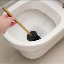 1pc Freestanding Toilet Brush Set With Holder, Bathroom Cleaning Brush, Odor-Proof Toilet Brush Stand For Home Use Bathroom Decor Fall Decor - Black - View 7