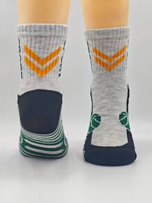 5 Pairs Of Spring And Autumn Sports Socks For Boys And Girls Aged 2-16, Basketball Socks, Round Neck - Multicolor - View 5