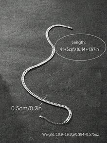 1入組925純銀豪華品牌頂級設計項鍊5MM鏈，男女時尚婚禮訂婚珠寶，父親