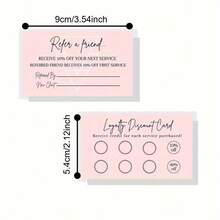 48pcs 3.5 X 2 Inch Business Recommendation & Loyalty Discount Cards, Pastel Pink Design,Back To School,School Supplies - 48 Pieces/pack - View 2