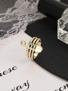 1 Piece Fashion Open Circle Design Brooch Style Women Ring - Yellow Gold - View 3