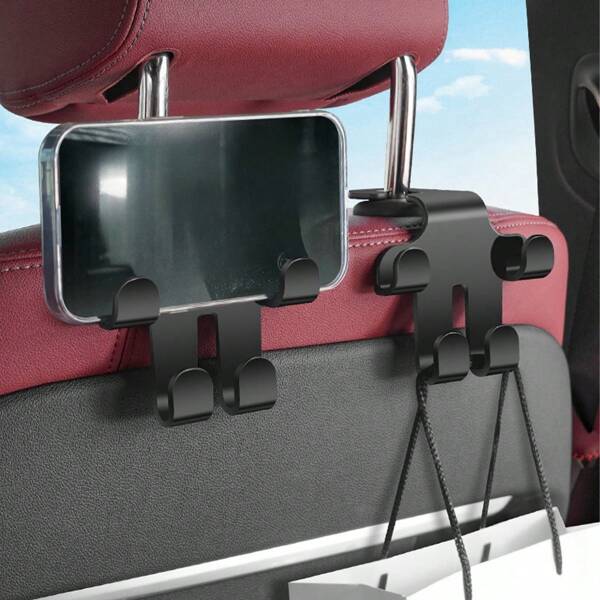1 pezzo Gancio multifunzione per schienale sedile auto, supporto per telefono cellulare, appendino per sedile posteriore, organizer universale per auto