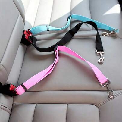 1 pieza Correa de retráctil y ajustable con amortiguación de impactos para mascotas en el automóvil, Cinturón de para gatos y perros en el vehículo, Correa de extensible para mascotas - Protege a tu perro - Suministros esenciales para viajes en coche para gatos y perros
