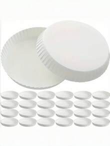 50/100/200pcs White Paper Cup Lids - Durable, Disposable And Stackable Travel Cup Lids - Perfect For Coffee, Tea, Juice And Cold Drinks - Keeps Beverages Clean And Safe