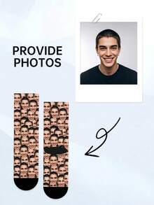 1 par de calcetines personalizados con foto impresa, unisex, impresión digital 3D de 360 grados con patrón personalizado privado, calcetines de media caña interesantes para parejas, cómodos y transpirables, multicolor, adecuados para Pascua, carnaval y ocasiones especiales como regalos divertidos y únicos - Multicolor - Ver 3