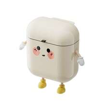 Wall-Mounted Garbage Can Household Cute High-Grade Sense Large Kitchen Toilet Toilet With Narrow Slit Waterproof Garbage Can With Lid - 奶油白-12L萌趣 - 查看 5