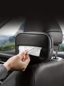 1pc Car Tissue Box, Home Tissue Box With Strap Holder, High-End Tissue Box For Car, Armrest Box Tissue Holder, Car Interior Accessory, Tissue Dispenser - Multicolor - View 7