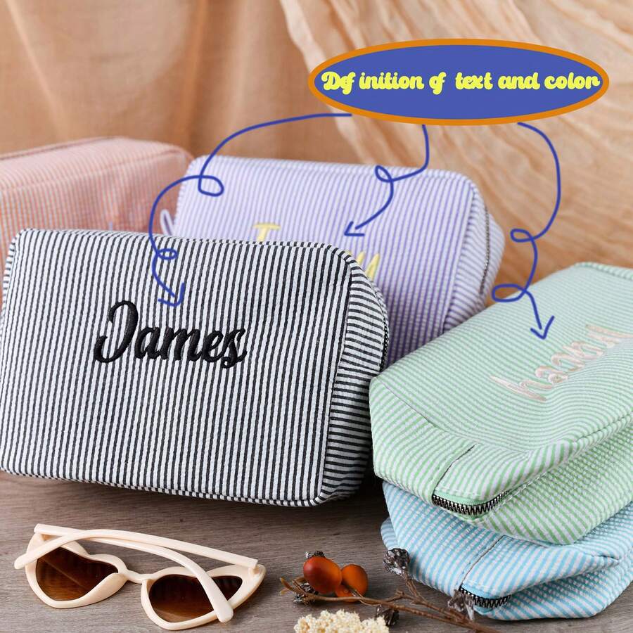 Túi đựng mỹ phẩm Bubble Chiffon phong cách Châu Âu & Mỹ, Túi đựng đồ vệ sinh thiết kế sọc, Túi đựng đồ du lịch phổ biến của Mississippi, Ngọt ngào & Tươi mát, Dễ thương & Đáng yêu, Tinh tế & Thanh lịch, Phong cách Anh cổ điển, Quà tặng Ngày lễ tình nhân, Quà tặng Ngày của Mẹ, Quà tặng trở lại trường, Quà tặng sinh nhật, Quà tặng cưới - Nhiều màu - Xem 1