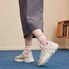 XTEP Zapatillas gruesas Xtep para mujer, con suela gruesa, ligeras, antideslizantes, versátiles y casuales, modelo 876318320050