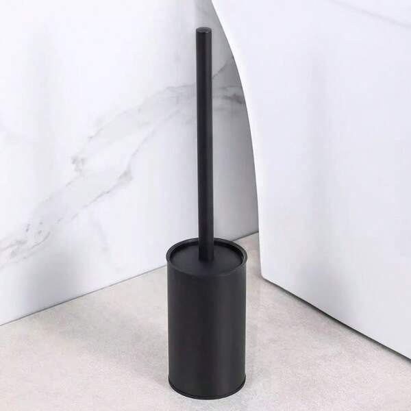 1 pieza Juego de cepillo de inodoro autoportante con soporte, cepillo de limpieza de baño, soporte a prueba de olores para cepillo de inodoro para uso doméstico, decoración de otoño para el baño