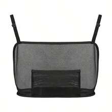 1pc Car Seat Back Storage Bag, Multipurpose Organizer Net Pocket Auto Accessories Summer Storage Organizer Gift - Web Label Plus Bag Black - View 5