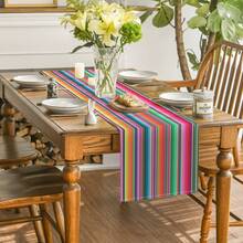 1 Tấm Thảm Trải Bàn Hình Học Kiểu Mexico Sọc Nhiều Màu Sắc Kiểu Nhà Nông Thôn Gỗ Tấm Thảm Trái Tim Kiểu Bohemian Thảm Trải Bàn Kiểu Nhà Nông Thôn Có Thể Giặt Được Ngoài Trời Trong Nhà Tiệc Nhà Bếp Nhà Ăn Bàn Trang Điểm Trung Tâm Phòng Khách Bàn Tròn Bàn Cà Phê Bàn Ăn Tối Bàn Hình Chữ Nhật Trang Trí Nhà Hàng - màu sắc - Xem 4