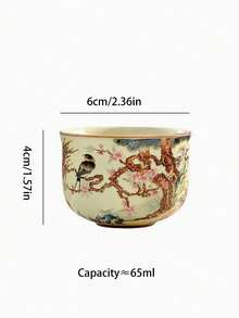 1/2/4件陶瓷茶杯，中式裂纹釉陶瓷茶杯，家用聚会茶杯，功夫茶杯，品茶杯，水杯 - 彩色 - 查看 3