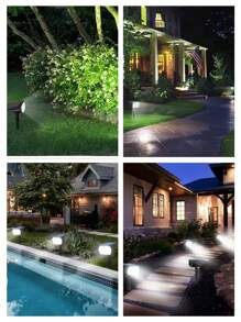 3pcs Solar Spotlight Multi-Functional Waterproof Decorative Lights With 7LED/2LED Automatic Switch, Suitable For Decorating Garden, Landscape, Rockery, Statue, Wall, Pathway
