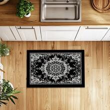 1 件复古波西米亚黑白图案门垫，多功能室内入口垫，可机洗快干，吸水防滑，适用于浴室、厨房、客厅、卧室、办公室等