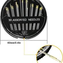 30 Pcs Hand Sewing Needles, Handle Sewing Needle Set, Assorted Sizes Embroidery Mending Craft Sew Case