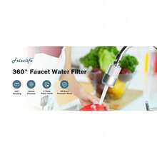 Frizzlife Longlasting Sink Faucet Water Filter, 360 ° Rotating | 2 Mode Splash, Certified Reduce 99.9% Chlorine, Heavy Metal, Hard Tap Water Softener For Kitchen/Bathroom/Skin Care (8pcs Extra Filter), FF360