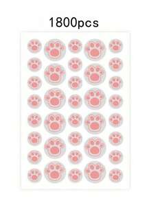 1800/1440/540/36 Pcs Cat Paw Stickers, Halloween And Christmas Decorative Stickers, Colorful Cat Paw Stickers, Suitable For Party, Holiday Photo Decoration, Face Decoration (1 Sheet Per Color), For Decoration Only (Not For Makeup), Cosmetics, Inexpensive, Room Decor, Vanity, Travel, Bedroom, Makeup Accessories, Inexpensive, Christmas Gift, Cosmetics, Makeup Tools, Cheap Goods, Gifts, Women Gifts, Christmas Gifts - Multicolor - View 9