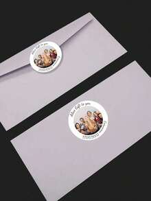 1/12/24/36/48/60pcs Customizable Round Stickers 5cm&3cm Photo Custom Round Stickers, Modern Custom, Custom Text Stickers Small Candy Packaging Stickers Suitable For Holiday Gift Packaging Stickers, Holiday Decoration, Holiday Envelope Stickers - Round Stickers - View 4