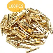 20 Pieces/50 Pieces/100 Pieces Golden Love Plastic Clothing Photos Paper Clips Mini Clothing Clips Postcards Home Wedding Valentine's Day Decorations