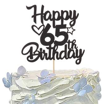 1 Pack Happy 65th Birthday Cake Topper Glitter 65 & Fabulous Cheers To 65 Years Old 65th Birthday Cake Pick For Celebrating 65th Birthday Anniversary Party Cake Decorations Supplies