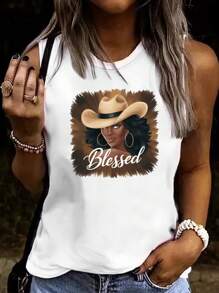 Woman With Cowboy Hat Women's Vest