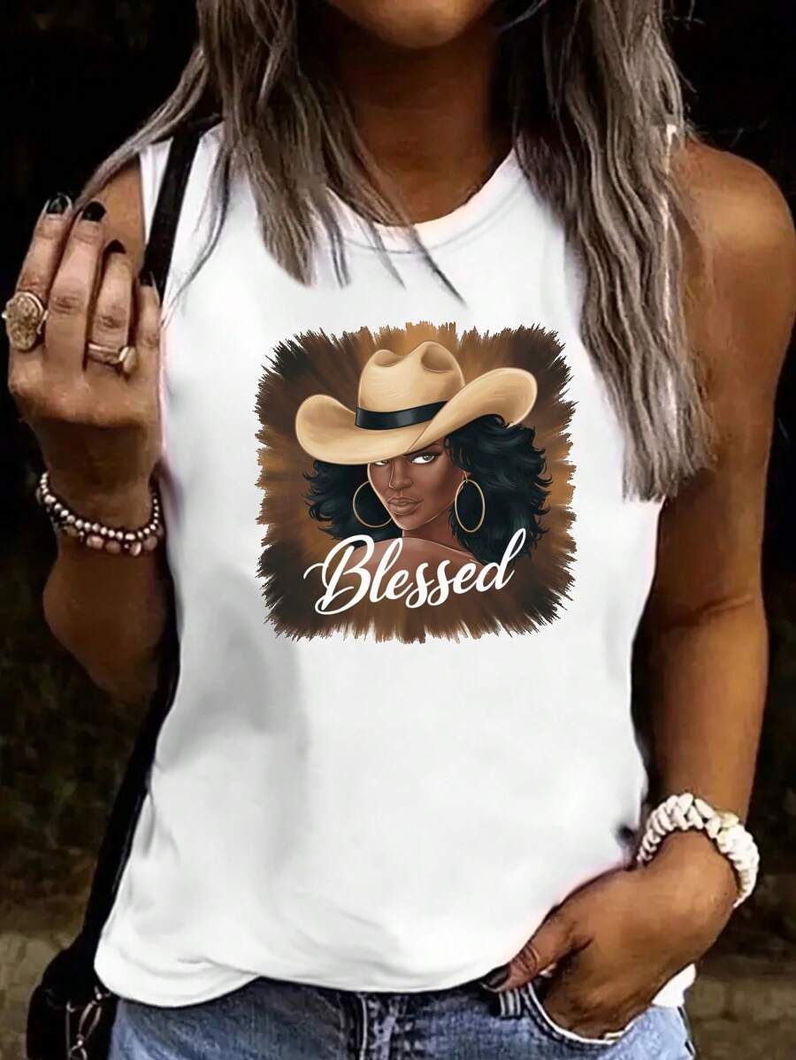 Woman With Cowboy Hat Women's Vest