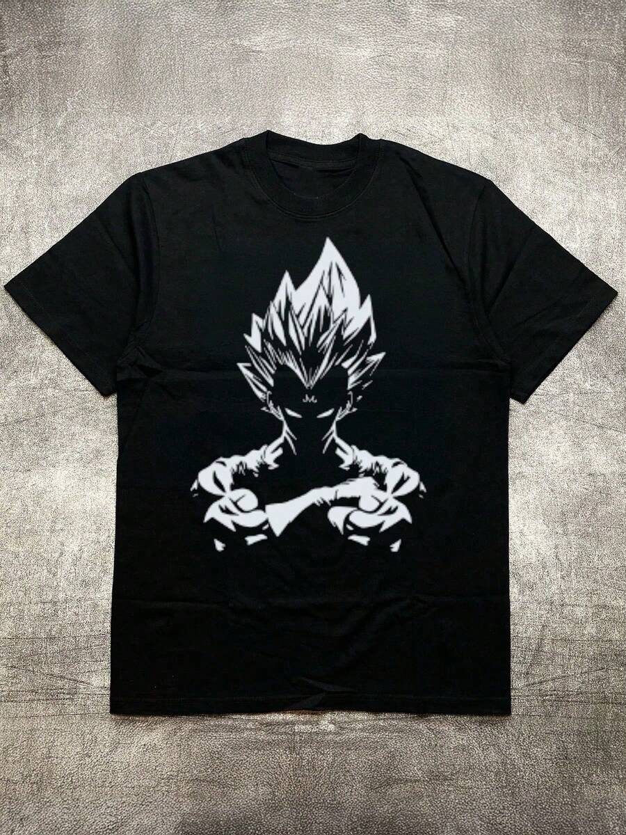 T-Shirt - Comfortable And Stylish For All Seasons, Graphic Print Knitted Cotton T-Shirt, Machine WashableEssential Unisex Jersey Tee - Timeless Slim Fit Streetwear Style - 黑色 - 查看 1