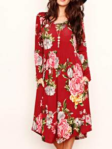Boho Retro Solid Rayon Cool  Color Mini Dress Short Sleeves Grey Charcoal Olive Navy Small To 3XL Plus Curvy - Red - View 4