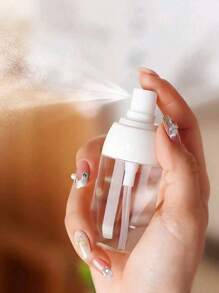 50ml/150ml Cute Little White, Pressing Spray Bottle, Emulsion Bottle, Travel Portable Set Spray Bottle Makeup Skin Care Products Facial Spray Vacuum Small Empty Bottle Suitable For Home And Outdoor Travel. Christmas Present