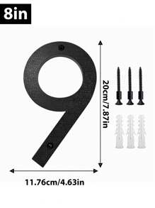 1 paquete 5/8/10pulgadas, números de casa para exteriores, número de habitación flotante moderno, para buzón de exterior, decoración de puerta de pared, garaje y puerta, negro recubierto, señalización de visibilidad para el 911 con kits Nail
