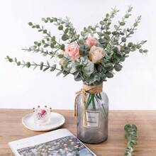 1/5/10/30/70PCS Artificial Plastic Plants Eucalyptus Leaves Birthday Party Decoration Wedding Flower Basket Bride Holding Flowers Home Decoration Dining Room Bedroom Windowsill Vase Decoration New Year Decoration Outdoor Garden Start Of School Season/Mother's Day Gifts