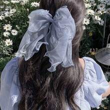 1pc Organza Bowknot Elastic Hair Clip - White - View 10