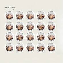 1/12/24/36/48/60pcs Customizable Round Stickers 5cm&3cm Photo Custom Round Stickers, Modern Custom, Custom Text Stickers Small Candy Packaging Stickers Suitable For Holiday Gift Packaging Stickers, Holiday Decoration, Holiday Envelope Stickers - Round Stickers - View 5