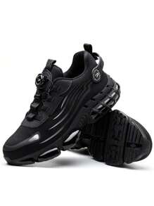 Scarpe da lavoro unisex con pulsante rotante, confortevoli e sicure, anti-schiacciamento, anti-perforazione, leggere, traspiranti, stivali di sicurezza con punta in acciaio, scarpe antinfortunistiche per uomo e donna
