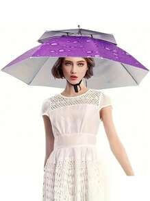 1 pièce Chapeau parapluie, protection solaire pliable pour la pêche/extérieur, rafraîchissant pour l'été, plage, voyage