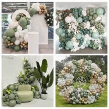 Juego de corona de globos decorativos para fiesta, 10/50/116 piezas, incluye globos de látex de colores rosa, azul, verde, carne y café, adecuado para decorar bodas, compromisos, cumpleaños, ceremonias de graduación, celebraciones y fiestas de aniversario