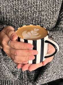 1 Pc Coffee Cup, Korean Asymmetrical Hand Pinched Simple Mug, Lovely, Fresh, Elegant Coffee Set, Tea Set, Suitable For Family, Friends, Coffee Shop, Kitchen, Family Afternoon Tea, Photography, Birthday Gifts Back To School - Multicolor - View 4