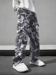1pc Teen Boys Fashionable Casual Outdoor High Street Hip Hop Camouflage Cargo Pants - Multicolor - View 4