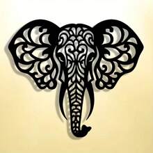 1pc Elegant Metal Elephant Wall Art – Minimalist Hollow Iron Design For Home, Office, Patio, Kitchen, Garden, Cafe & Bar – Removable & Reusable Decor – Perfect For Housewarming, Holidays, Birthdays & Animal Lovers