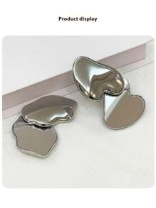 1pc Stainless Steel Small Mirror, Makeup Mirror Supports Engraving, Birthday, Flower, Zodiac, Cloud, Heart Design, Compact And Portable,Multi-Functional,Ornamental,Letter,Solid Color,Exquisite,Stylish,Vintage,Modern,Colorful,Leisure,Basics,Casual,Soft,Unique,Customized,Personalized,Custom,Ideal Gifts For Her,Girlfriend,Her,Grandparents,Family,Boyfriend,Friends,Mother's Day Gifts Women