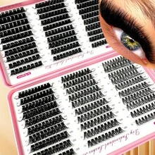 570/640 件独立簇睫毛浓密蓬松延长 30D/100D 混合长度 DIY 簇睫毛，睫毛簇，独立睫毛，睫毛，假睫毛 - 黑色 - 查看 6