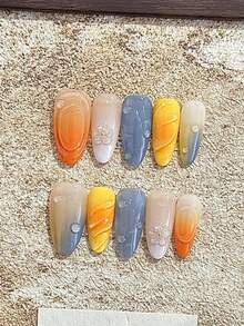 10 件 Y2K 海洋扎染花卉 3D 美甲装饰贴片指甲贴美甲用品指甲 - 彩色 - 查看 1