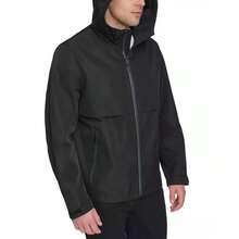 Dockers Men's Hooded Rain Jacket - 黑色 - 查看 3